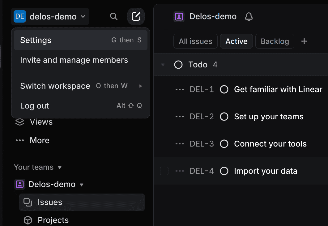 accès aux settings