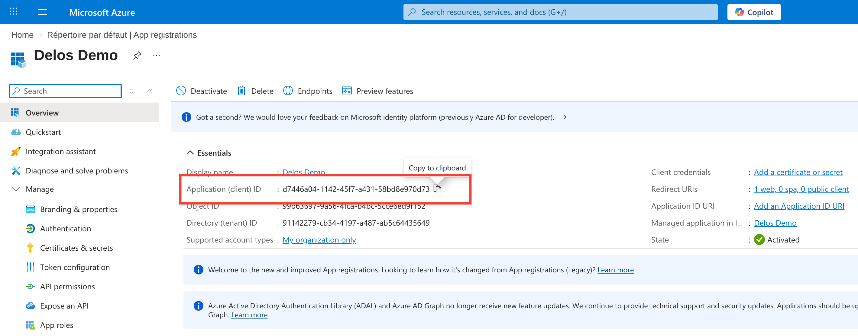 Client ID Azure