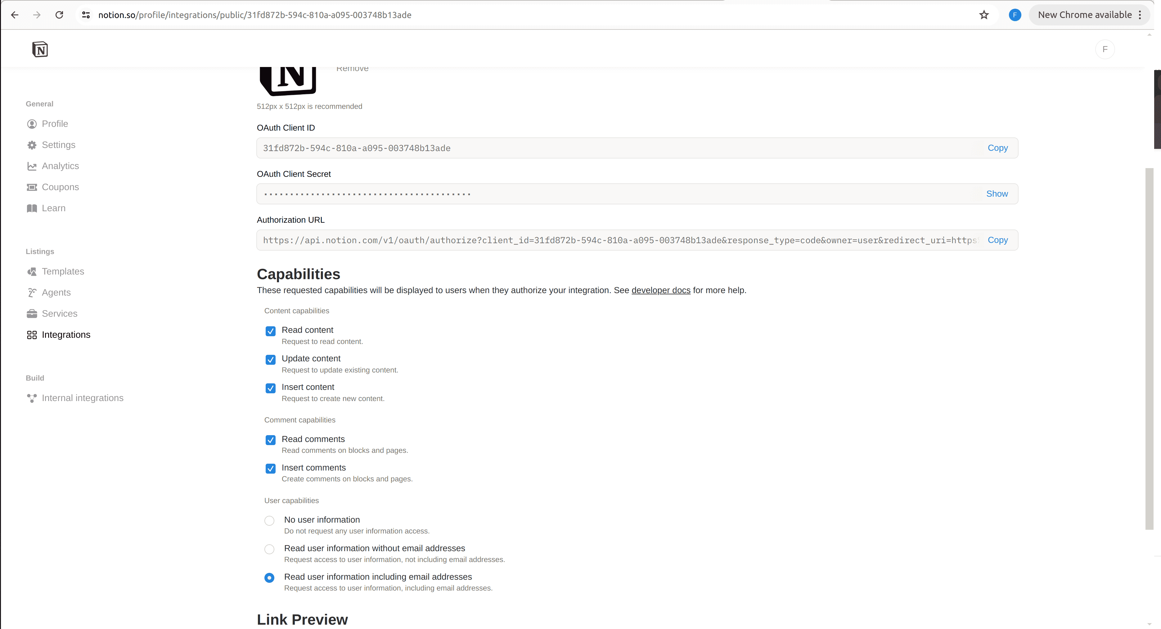 droits de l'application